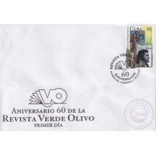 2019-FDC-16 CUBA 2019 FDC 60 ANIV FUNDACION REVISTA VERDE OLIVO, ERNESTO CHE GUEVARA.
