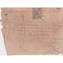 E6374 CUBA SPAIN 1875 REVENUE RECIBOS Y CUENTAS. PAGO POR BANDA DE MUSICA COMEDIA LA GATA BLANCA, MUSIC, THEATER.