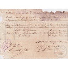 1883-H-25 CUBA SPAIN (LG1806) 1883 BARACOA RECIBO DE PAGO DE CORREO POST OFFICE INVOICE.