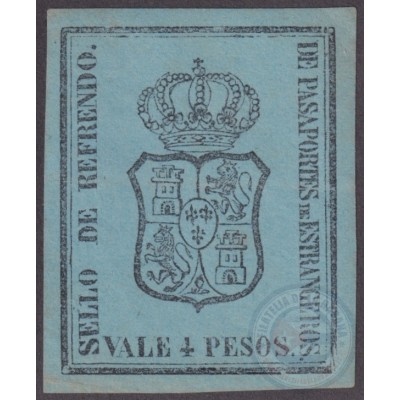 POL-104 CUBA REVENUE 1871 SELLOS DE REFRENDO PASAPORTES EXTRANJEROS PASSPORT.