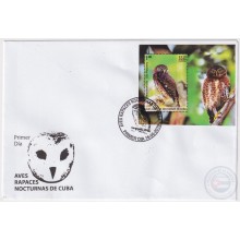 2019-FDC-29 CUBA 2019 FDC GEOGRAFIA Y AVES BIRD TOMEGUIN LIZARD FROG RANA BAYOYA IGUANA.