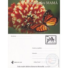 2006-EP-13 CUBA 2006 POSTAL STATIONERY MOTHER DAY SPECIAL DELIVERY BUTTERFLIES MARIPOSAS FLOWERS FLORES UNUSED.