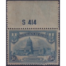 1929-107 CUBA REPUBLICA 1929 5c Ed.236. CAPITOLIO NACIONAL PLATE NUMBER RARE