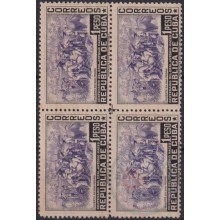 1948-240 CUBA REPUBLICA 1948 1$ Ed.410. ANTONIO MACEO BLOCK 4. NO GUM