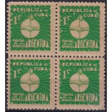 1937-341 CUBA REPUBLICA 1937 Ed.305 1c MNH ARGENTINA WRITTER & ARTIST. ESCRITORES Y ARTISTAS BLOCK 4.