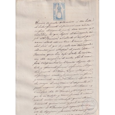 1868-PS-60 ESPAÑA SPAIN 1868 JUDICIAL REVENUE SEALLED PAPER. 20c.