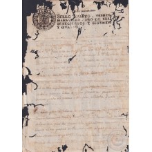 1784-PS-20 ESPAÑA SPAIN 1784 REVENUE SEALLED PAPER SELLO CUARTO.