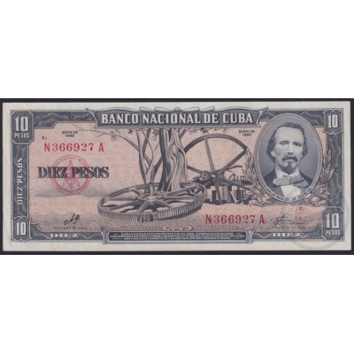 1960-BK-255 CUBA 1960 10$ BANCO NACIONAL SIGNED ERNESTO CHE GUEVARA UNC