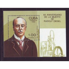 1993.3- CUBA 1993. MNH. RUDOLF DIESEL. MECANICA. MECHANICS. SPECIAL SHEET.