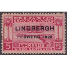 1928-139 CUBA REPUBLICA 1928 Ed.233. 5c MNH CHARLES LINDBERGH