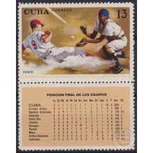 1969.96 CUBA 1969 MNH Ed.1672. CAMPEONATO MUNDIAL BEISBOL BASEBALL REPUBLICA DOMINICANA.