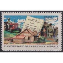 1969.88 CUBA 1969 MNH Ed.1634. X ANIV REFORMA AGRARIA, AGRARY REFORM