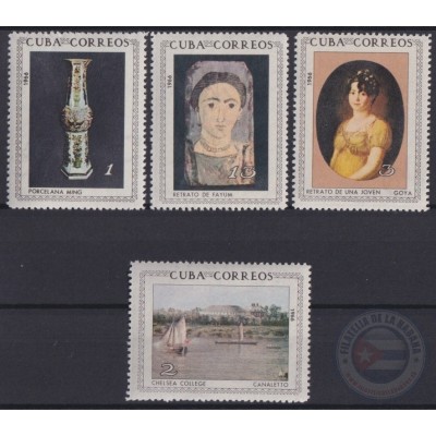 1966.144 CUBA 1966 MNH Ed.1317-20. OBRAS ARTE MUSEO NACIONAL BELLAS ARTES FAYUM MING GOYA CANALETTO.
