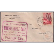 1936-FDC-105 CUBA FDC 2c 1936 RED CANCEL CENT. MAXIMO GOMEZ. CAMAGUEY.