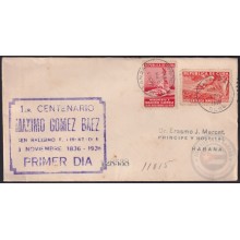 1936-FDC-110 CUBA FDC 10c AIR 1936 VIOLET CANCEL MAXIMO GOMEZ. SPECIAL DELIVERY