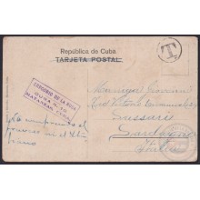 1905-H-88 CUBA REPUBLICA 1905 1c POSTCARD POSTAGE DUE WITHOUT STAMP HAVANA CENTRAL PARK.