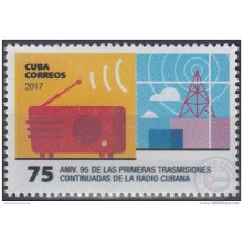 2017.128 CUBA 2017 MNH. 75 ANIV TRANSMISIONES DE RADIO.