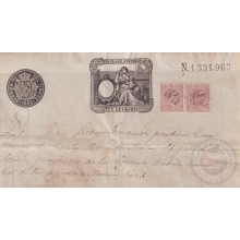1893-PS-1 ESPAÑA SPAIN REVENUE SEALLED PAPER PAPEL SELLADO 1893 SELLO 13ro + SELLO DE CUBA.