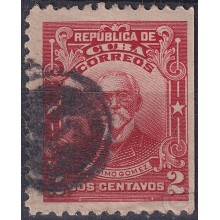 1911-160 CUBA REPUBLICA 1911 2c Ed.191 PATRIOTAS MAXIMO GOMEZ FANCY CANCEL.