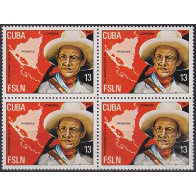 1981.122 CUBA 1981 MNH Ed.2744 FSLN NICARAGUA AUGUSTO CESAR SANDINO. BLOCK 4.