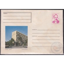 1973-EP-33 CUBA 1973 3c POSTAL STATIONERY COVER. CIENFUEGOS. HOTEL JAGUA, MANCHAS.