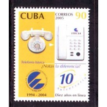2005.7 CUBA MNH 2005 TELEPHON ETECSA ANIV. EMPRESA TELEFONOS.